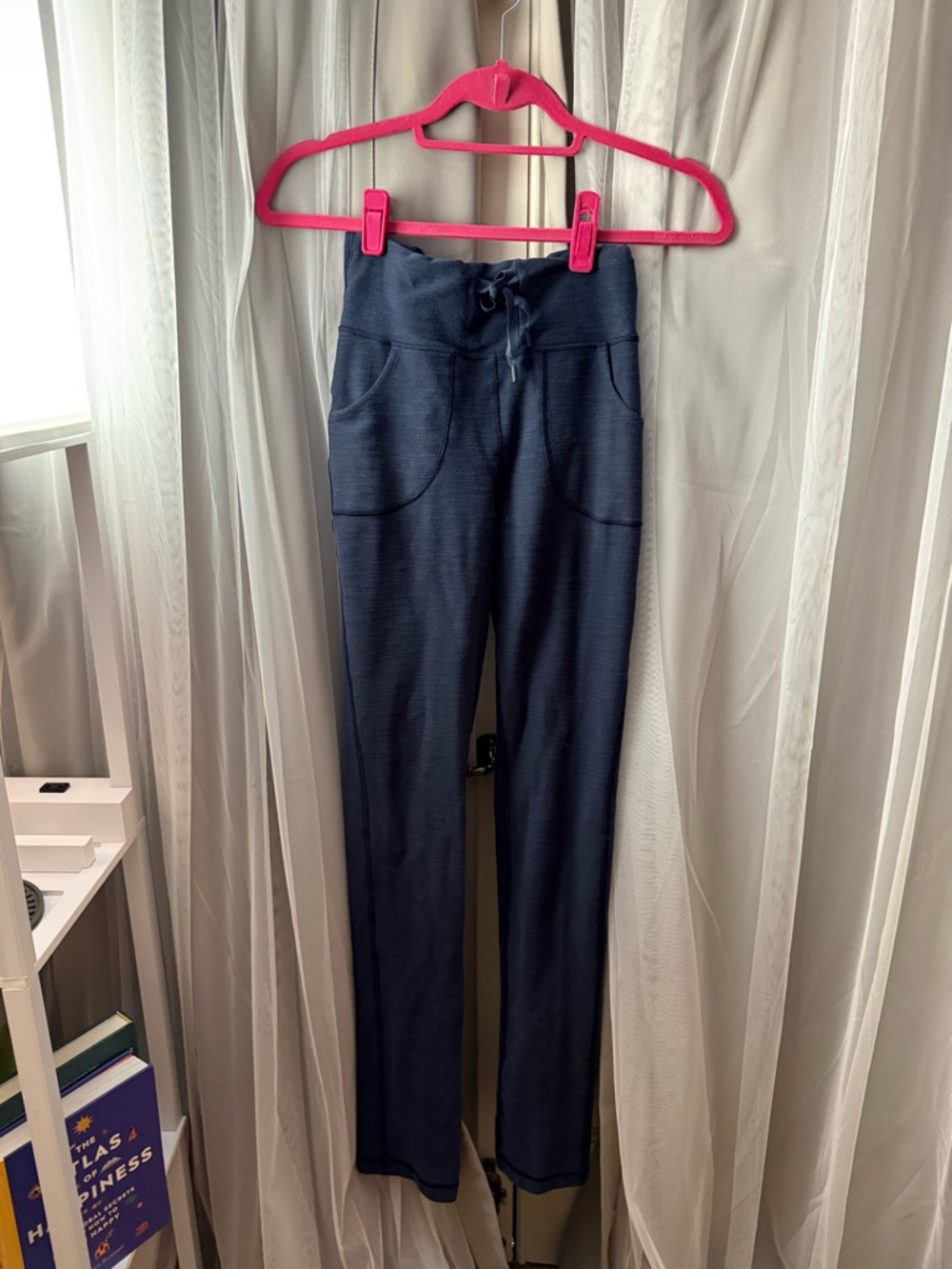 Lululemon Athletica Straight leg Leggings Brushed Navy Blue With Pockets